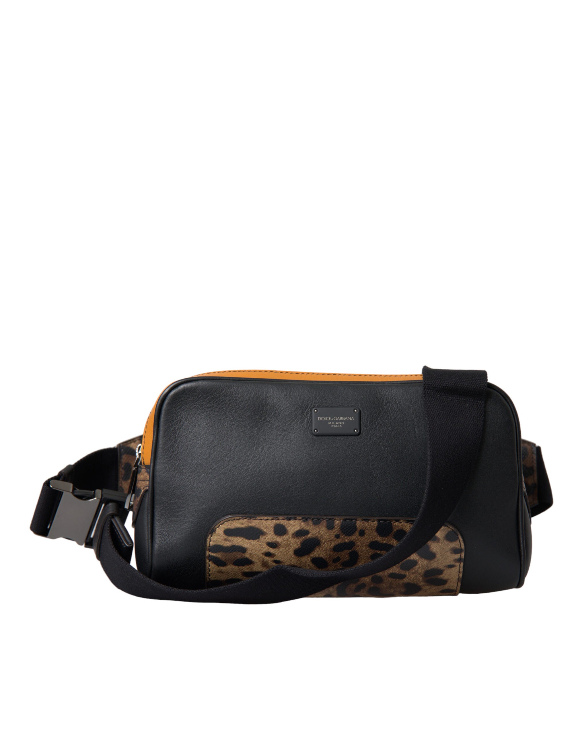 Dolce & Gabbana Black Exotic Leather Logo Belt Waist Bum Bag